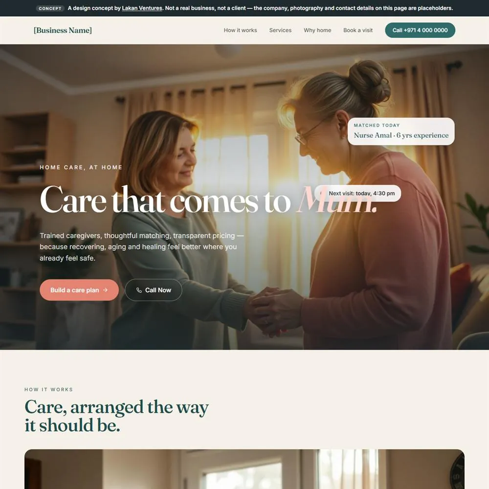 Home Care — the full page